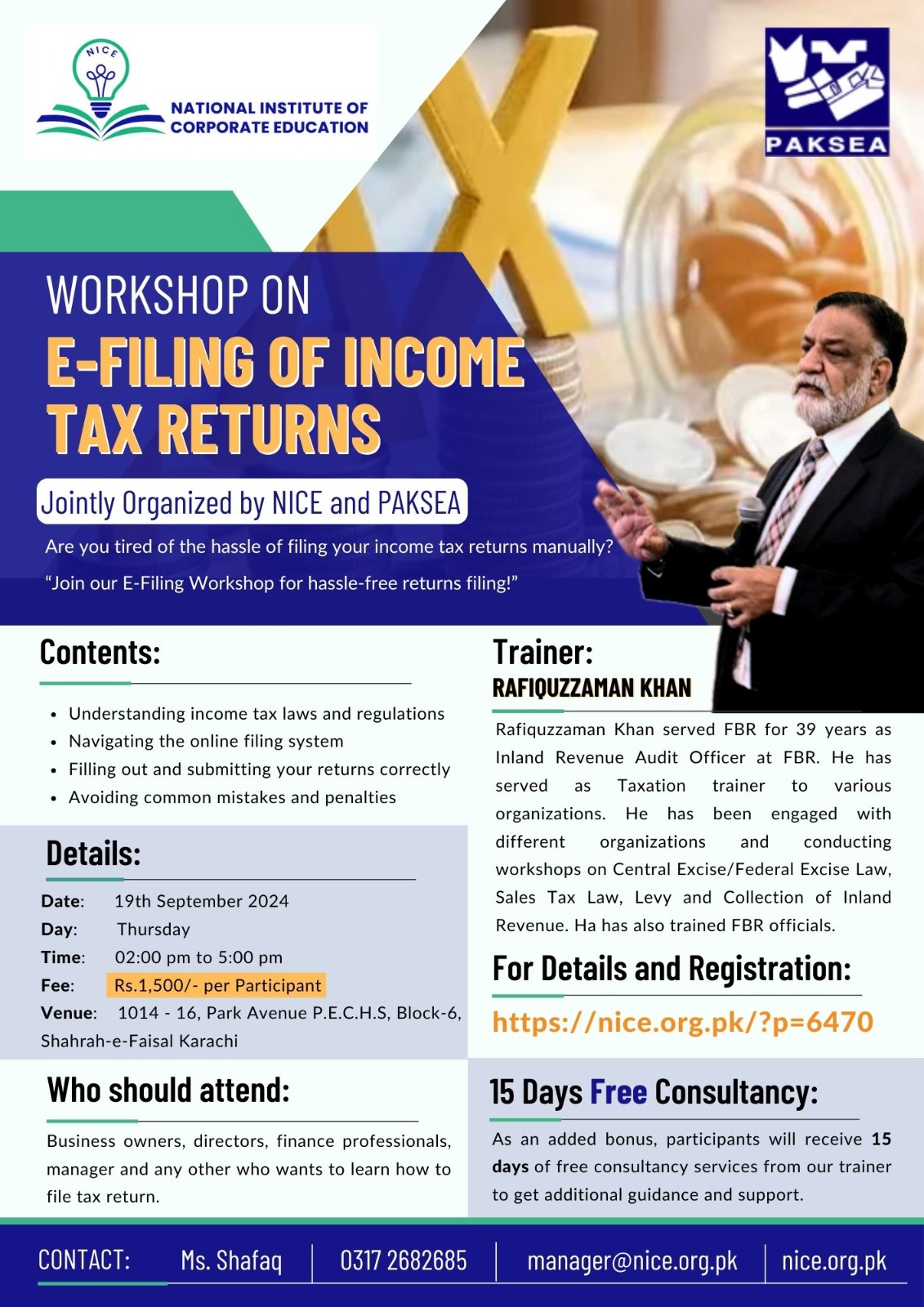training program on E-Filing of Income Tax Returns